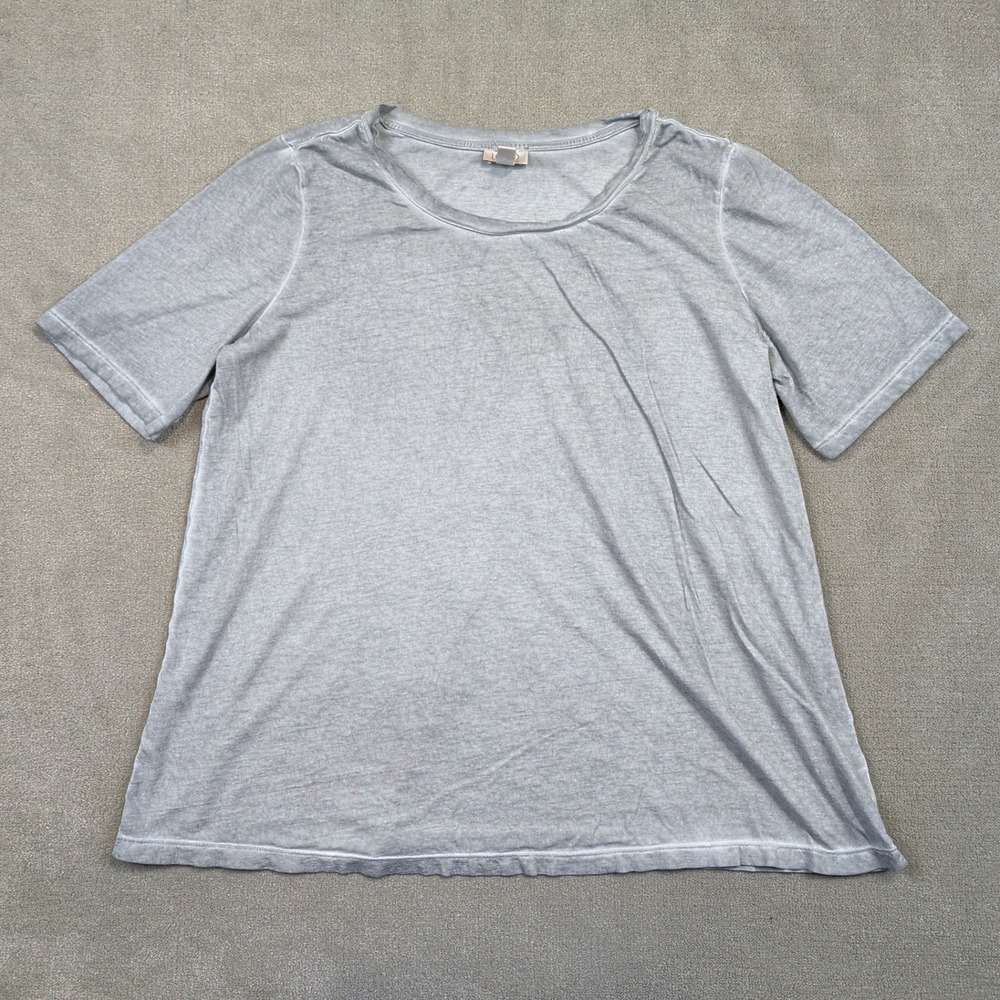 LOGO by Lori Goldstein T-Shirt Womens Large Grey Short Sleeve Scoop Neck Relaxed